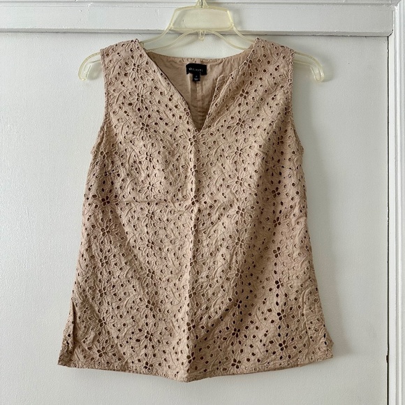 Talbots Tan Eyelet Sleeveless Blouse - Picture 1 of 5